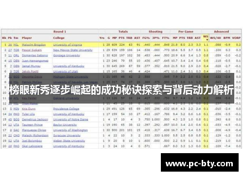 榜眼新秀逐步崛起的成功秘诀探索与背后动力解析